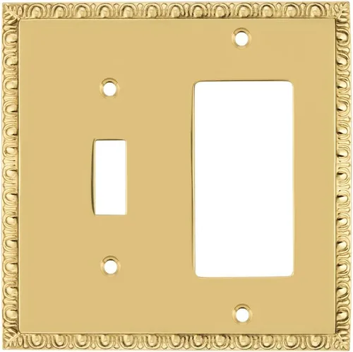Miniatura 6 de Nostalgic Warehouse Egg & Dart Deco - Cubierta para placa de interruptor de salida eléctrica Bronce intemporal