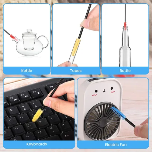 Miniatura 3 de Outus Juego de 15 cepillos de limpieza para comederos de colibríes, mini cepillo de nailon, limpiador para botellas, tubos, tarros, comedero