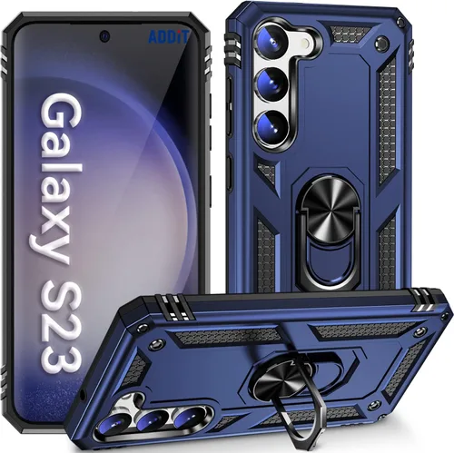 Miniatura 17 de ADDIT Funda S23 para Samsung Galaxy S23 de 6.1 pulgadas, con anillo de soporte, soporte ajustable, grado militar, protección resistente, a prueba