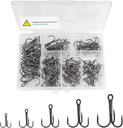Kit de ganchos agudos de pesca rojos, ganchos de acero de alto carbono, curvados redondos fuertes y afilados para señuelos, cebos de agua salada,