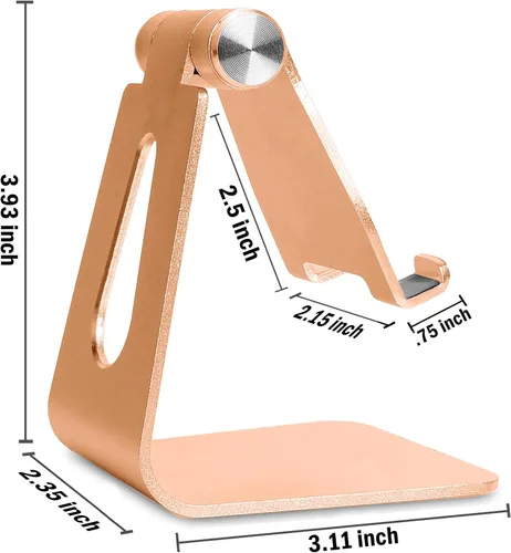 Miniatura 5 de Soporte ajustable de aluminio multiángulo para teléfono y tableta, base antideslizante, estación de carga para escritorio, cama, cocina, oficina