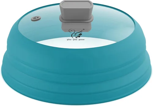 Miniatura 8 de Tapa protectora contra salpicaduras de microondas, cubierta de vidrio con silicona plegable para cubiertas de platos de 8.5 pulgadas, color negro