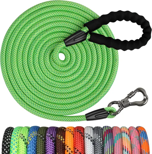 Miniatura 10 de NTR Correa Larga para Entrenamiento de Perros, Correas de Perro de 100 Pies para Perros de Razas Grandes con Gancho Giratorio Bloqueable y Mango