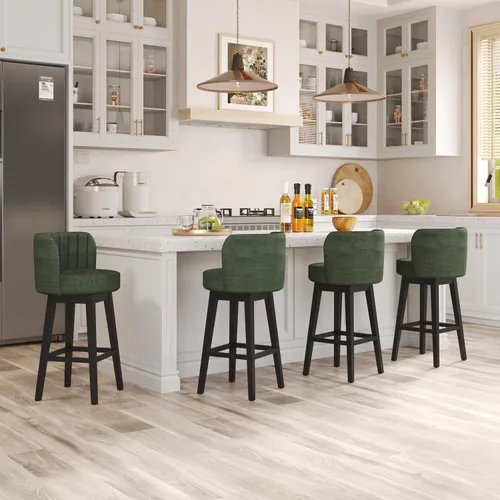 Miniatura 16 de COCO DESIGN - Juego de 2 taburetes de bar giratorios, 24" de altura del asiento, taburetes de bar de estilo moderno de mediados de siglo