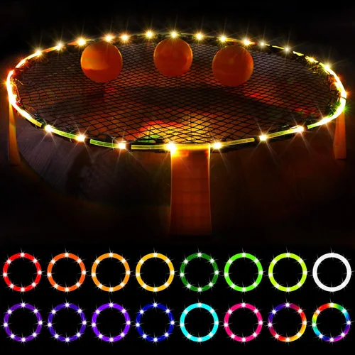 Waybelive Luces LED de aro para juego Blinngoball, juego de pinchos, cambio de 16 colores por ti mismo, luz LED de borde de control remoto