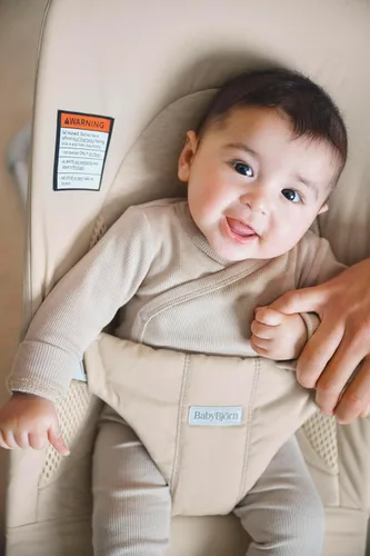 Miniatura 3 de BabyBjörn Bouncer Balance Suave, beige claro, tejido/jersey, tritela Asiento gorila ajustable 2 en 1 para bebé y silla para niños pequeños, recién