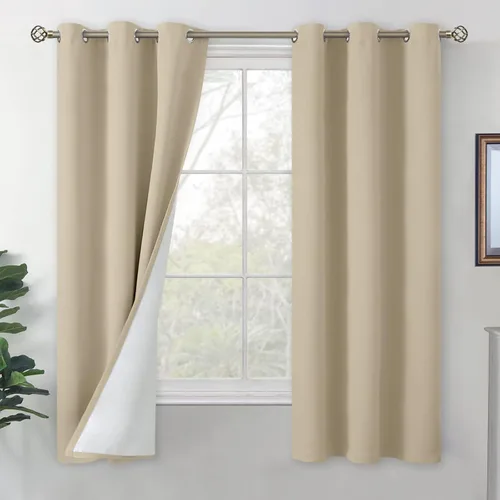 Miniatura 37 de BGment Cortinas opacas cortas de 30 pulgadas de largo, 2 paneles de cortinas 100% de oscurecimiento de la habitación para ventanas pequeñas