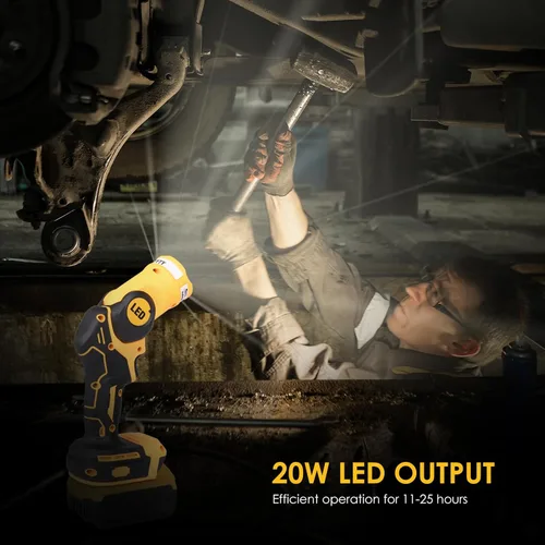 Miniatura 6 de OTYTY Luz de trabajo LED inalámbrica, compatible con batería DeWalt 20V Max, linterna recargable de 20W 1000LM, luz de inundación portátil, cabezal