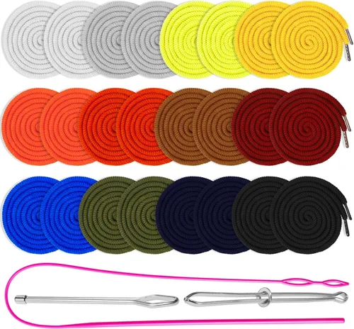 Paquete de 24 cordones de repuesto para pantalones, pantalones deportivos, sudaderas con capucha, chaquetas, pantalones cortos, con 3 piezas de