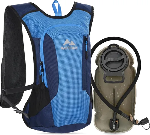Miniatura 10 de MARCHWAY Mochila de hidratación ligera con correas estilo chaleco y bolsa de agua de TPU de 2.5 L, versátil y elegante paquete de múltiples