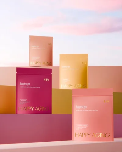 Miniatura 9 de Happy Aging Paquetes de electrolitos en polvo para mujeres, hidratación sin azúcar y salud intestinal con ácido hialurónico y probióticos Bacillus