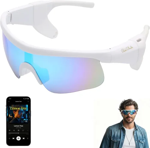 Miniatura 12 de Lentes inteligentes para hombres y mujeres, gafas de sol deportivas Bluetooth 5.3 con llamadas manos libres, altavoz de oreja abierta, UV400
