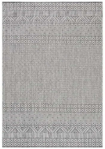 Miniatura 10 de SAFAVIEH Alfombra lavable al aire libre, colección Courtyard - 2'3" x 5', gris y negro, no desprende pelusa y fácil limpieza, ideal para patio