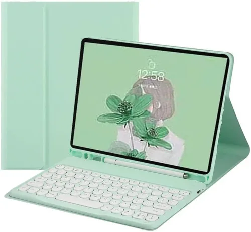 Miniatura 12 de Funda de teclado para iPad Air de 13 pulgadas (M4-2026, M3-2025, M2-2024)/Pro de 12.9 pulgadas (6ª, 5ª, 4ª generación, 3ª generación), funda de Azul