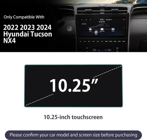 Miniatura 2 de LUWU - Protector de pantalla para Hyundai Tucson 2022/2023 (Limited/N Line/SEL/XRT) – 10.25 pulgadas 2024 Tucson pantalla táctil de vidrio templado