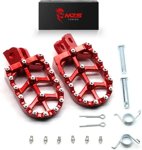 Miniatura 16 de MZS Estriberas para Dirt Bike, Estriberas CNC Motocross KLX 110 Reposapiés MX Pedal de Descanso Verde Compatible con KLX110 2002-2024 / KLX110L