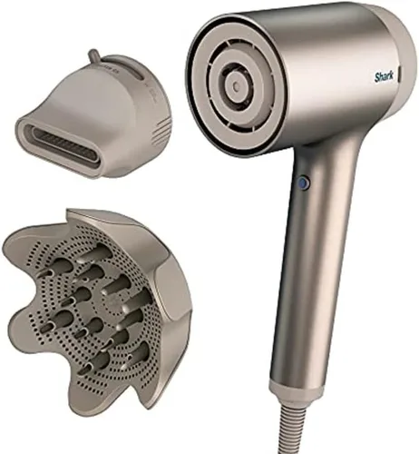Shark HD113BRN HyperAIR - Secador de pelo de secado rápido con concentrador IQ 2 en 1 y accesorios de difusor de definición de rizos, preajustes