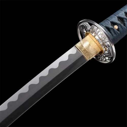 Miniatura 5 de Fidestisan Estilo Monte Fuji 2.21IB 101 cm Espada Samurai Katana Japonesa Real de Acero de Primavera 1065 Hoja con Hamon Artificial, Tang Completo