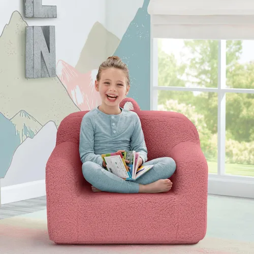 Miniatura 2 de Delta Children Silla Sherpa Cozee - Silla de espuma para niños de 18 meses en adelante, color rosa 2-Rosa