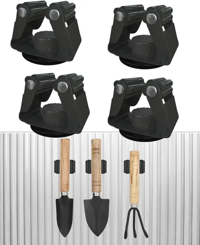 Miniatura 10 de Soporte magnético para escoba, soporte magnético de acero para fregona sin perforación, soporte magnético para herramientas de garaje, soporte
