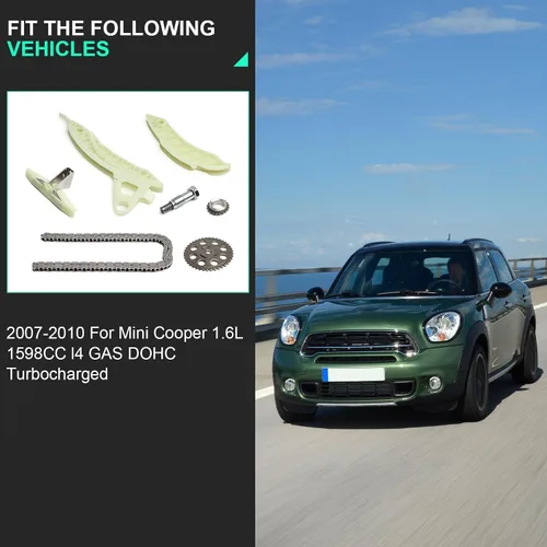 Miniatura 2 de Kit de cadena de distribución para 2007 2008 2009 2010 2011 2012 para Mini Cooper 1.6L L4 DOHC