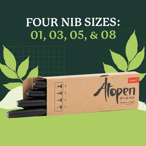 Miniatura 2 de Dingbats Atopen - Juego de 4 rotuladores de punta fina - 01 03 05 08 Negro