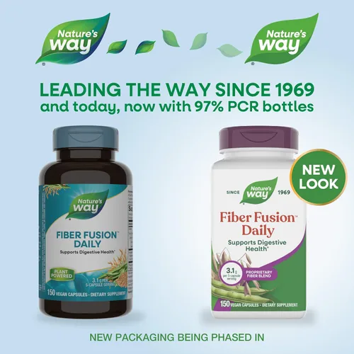 Miniatura 2 de Nature's Way Fiber Fusion Daily, cápsulas de cáscara de psyllium con salvado de avena, goma guar, pectina, apoyo para la salud digestiva*, veganas