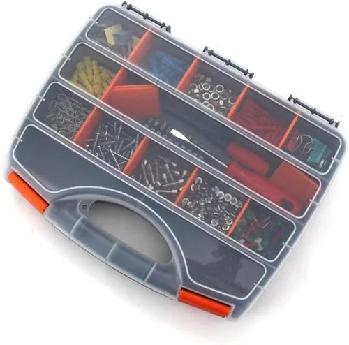 Miniatura 2 de TOPIND Caja de aparejos de pesca, cajas de engranajes, caja de herramientas, organizador de almacenamiento, brocas, tornillos, clavos, herramientas