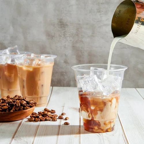 Miniatura 5 de Turbo Bee Paquete de 100 vasos de plástico transparente de 12 onzas, vasos desechables de plástico de cristal para fiesta para café helado, batido