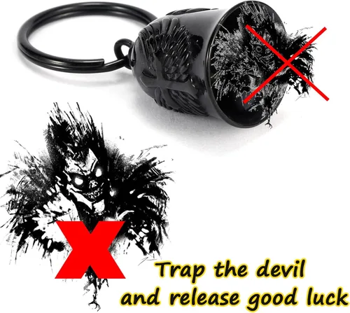 Miniatura 2 de Motorcycle Cross Bell - Key Chain Biker Bells Protect the Rider - Accessories Negro