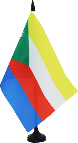 Miniatura 112 de AZ FLAG Sierra Leone Bandera de mesa 5'' x 8'' - Bandera de escritorio de Sierra Leona 21 x 14 cm - Bastón y base de plástico negro