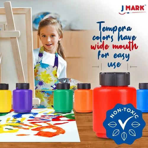 Miniatura 4 de J MARK Juego de pintura para niños pequeños de 38 piezas, incluye pintura de témpera lavable, bata de arte, papel de pintura, pinceles, herramientas