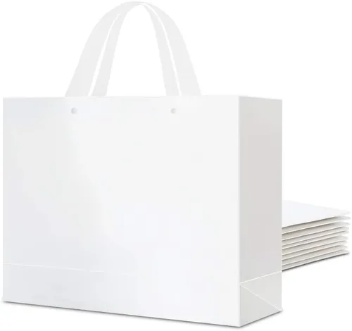 Miniatura 8 de PACKHOME 10 bolsas de regalo grandes de 14.5 x 5 x 10.5 pulgadas, bolsas de regalo negras de alta calidad con asas para regalar