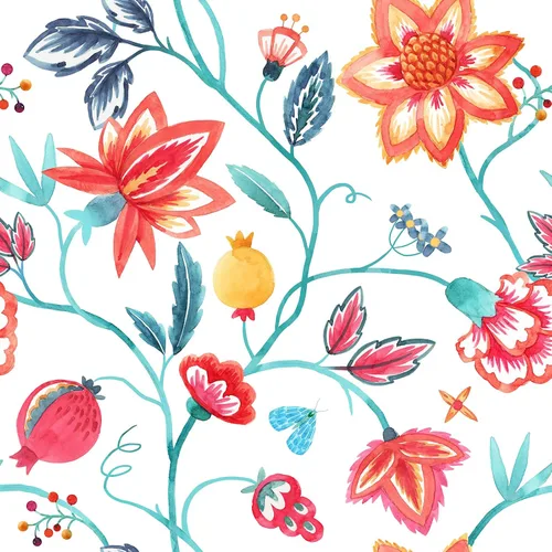 VaryStyle Papel tapiz floral rojo naranja para despegar y pegar, bohemio, 17.7 x 118 pulgadas, papel de contacto con flores de bosque tropical,