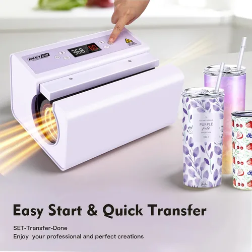 Miniatura 7 de AKEYDIY Máquina de Prensa Térmica Automática para Vasos 30OZ, Prensa de Tazas, Prensa y Liberación Automática, Ajuste de Temperatura y Tiempo