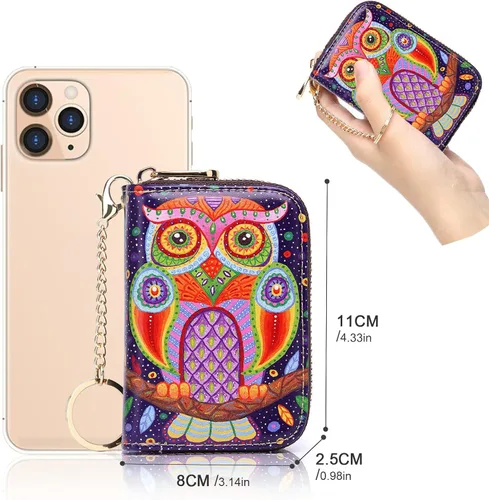 Miniatura 5 de APHISON RFID - Tarjetero, carteras para mujer. Funda para tarjetas de piel con cremallera para mujerniñaCaja regalo