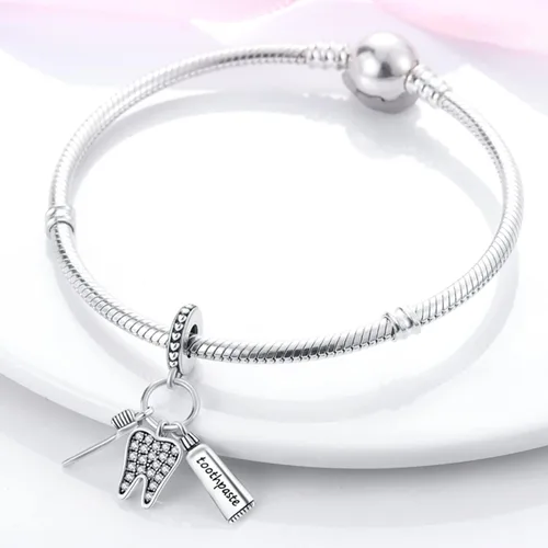 Miniatura 2 de MULA - Dijes de plata de ley 925 para pulseras y collares, dijes de bolso, cuentas, gato, tortuga, regalo de joyería para mujeres y niñas