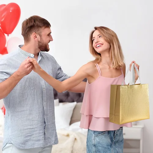 Miniatura 6 de Paquete de 25 bolsas de regalo grandes para regalo, fiesta de cumpleaños, boda, bolsa de regalo reutilizable, bolsas de regalo gigantes plateadas