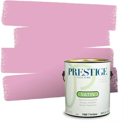 Miniatura 6 de Prestige Paints E100-T-SW6591 Pintura exterior e imprimación en uno, 1 galón, plano, combinación comparable de Sherwin Williams Amaryllis, 1 galón