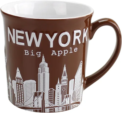 Miniatura 10 de Tazas de cerámica jumbo New York Big Apple City Skyline - 12oz (azul)