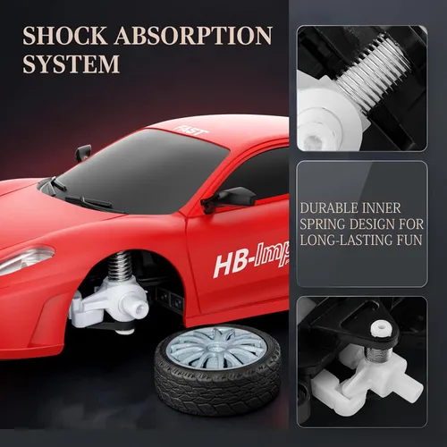 Miniatura 4 de Auto de control remoto RC Drift Car 2.4GHz escala 1:24 4WD 15KM/H Modelo de vehículo de alta velocidad con luces LED Drifting Tire Racing Sport Toy