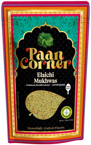 Paan Corner Elaichi Mukhwas, Ambientador bucal de cardamomo, 4.23 onzas, ingredientes limpios