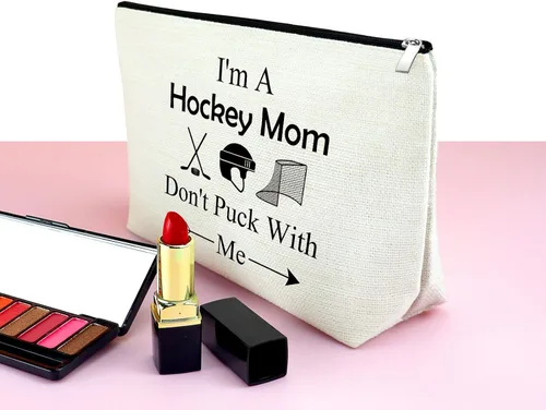 Miniatura 3 de Mxrymvu Regalos de jugador de hockey para mujeres, bolsa de maquillaje, jugador de hockey sobre hielo, regalo de cumpleaños y graduación, Soy una