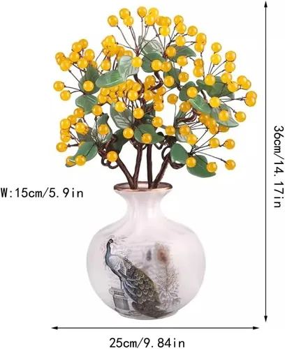 Miniatura 2 de Maceta para árbol falso, cristal de jade, sala de estar, decoración del hogar, jade creativo, bonsái, manualidades, tallado de jade, gabinete