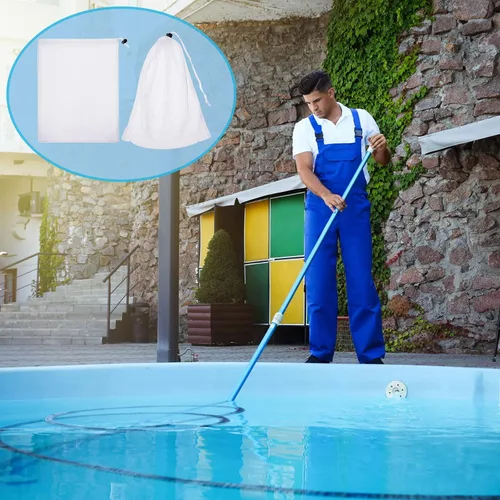 Miniatura 6 de Boao Paquete de 6 bolsas de malla fina para aspiradora de piscina, bolsa de malla fina de nailon de 9 x 13.8 pulgadas, bolsa de repuesto