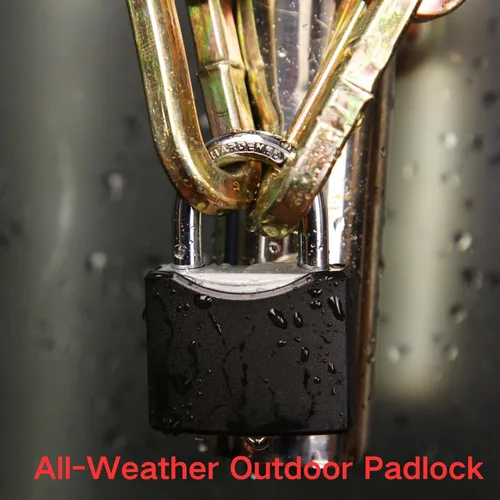 Miniatura 4 de SEPOX® Paquete de 10 candados para exteriores a prueba de clima de 1-9/16 pulgadas con llaves diferentes, cilindro de latón, cuerpo de acero sólido