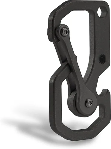 KeyUnity Herramienta de llavero de mosquetón de titanio, 3 funciones en 1 multiherramienta para transporte diario (KU06BK)