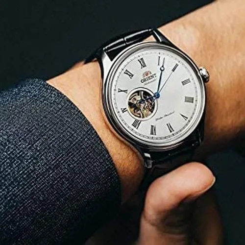 Miniatura 4 de Orient abierto corazón automático esfera blanca reloj de los hombres FAG00003W0