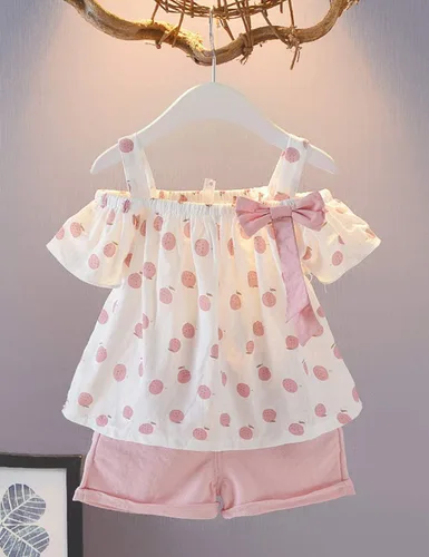 Miniatura 8 de Hipea Ropa de verano para bebés y niñas pequeñas, camisola con volantes, lunares y pantalones cortos casuales, ropa para recién nacida