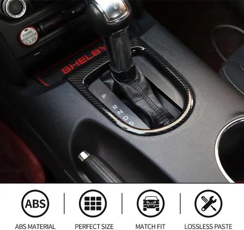 Miniatura 3 de JeCar Cubierta interior del panel de cambio de marchas de fibra de carbono Mustang Ajuste para Ford Mustang 2015-2023